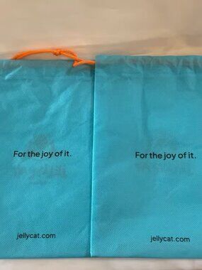 Jellycat London 2PACK Dust Bags Small 7.5 x 10.5 Inch Drawstring NEW